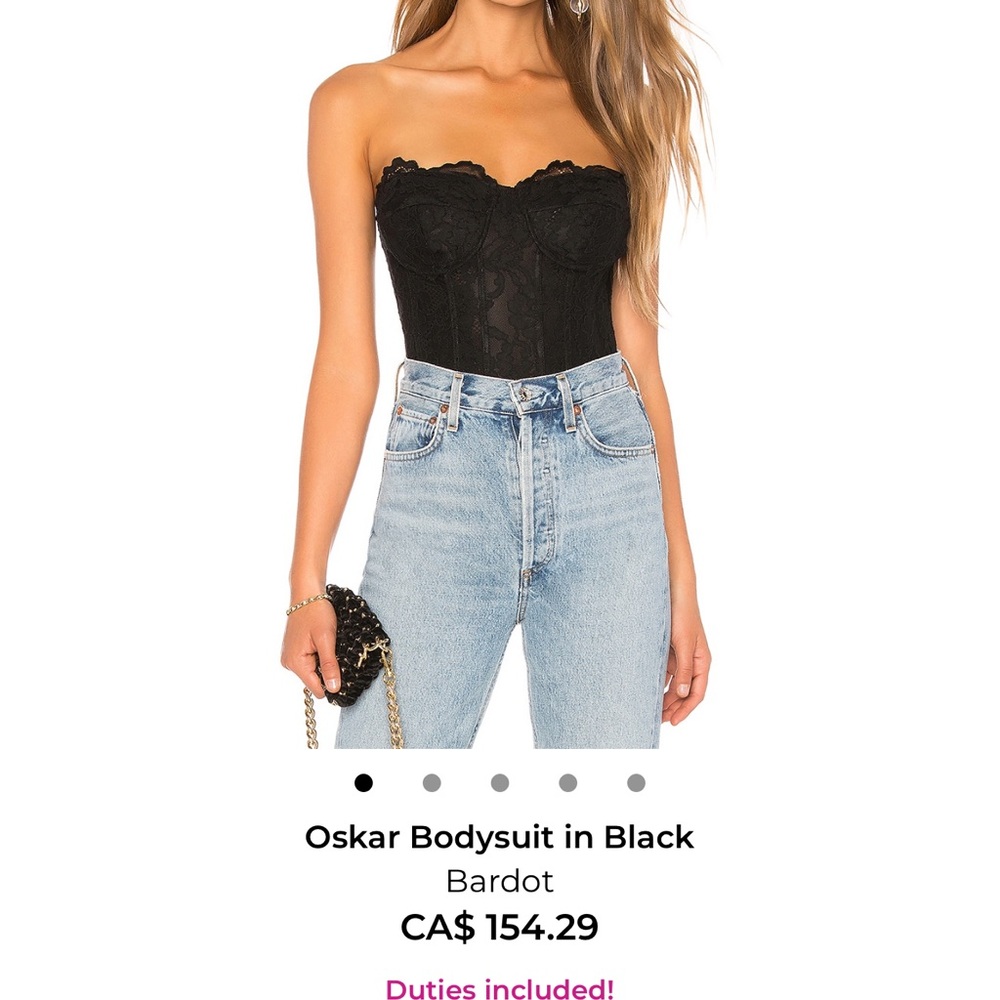Bardot Elegant Black Lace Bodysuit